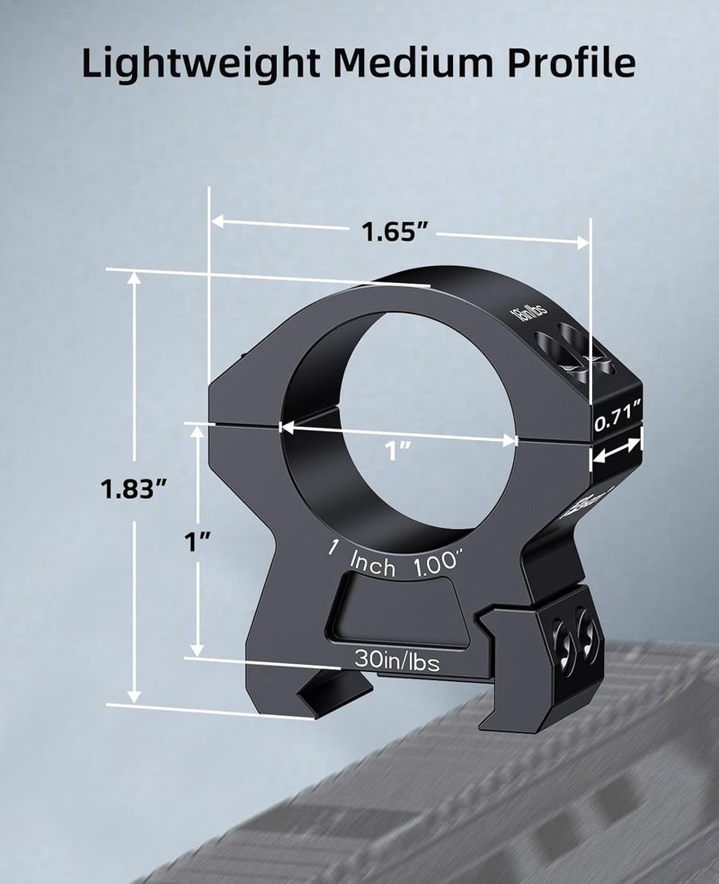 EZshoot 1 Inch Scope Rings Mount - Compatible with Picatinny Rails and More - 2 Pieces - Image 5